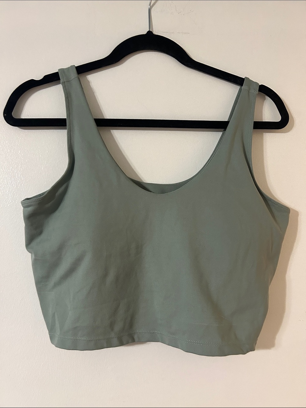 Yogalicious LUX Scoop Neck Crop Sports Bra Tank — Muted Sage Green